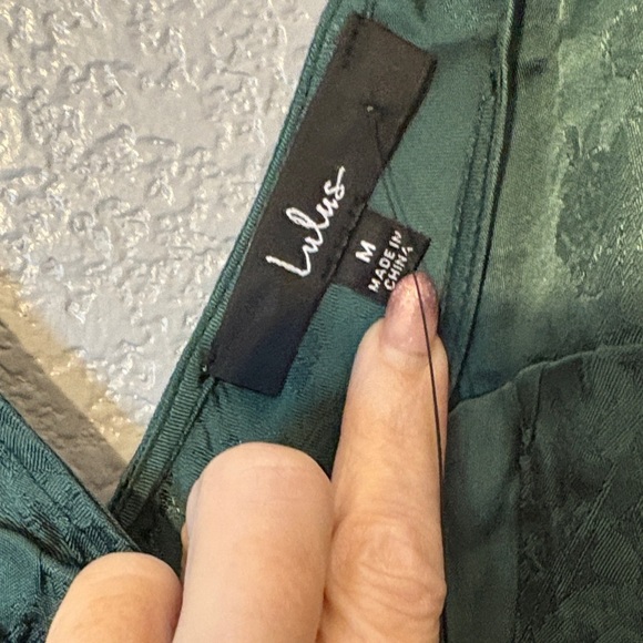 Lulu's Deep Green Satin Chemise - Picture 3 of 6